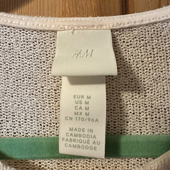 H&M Cream Side Tie Sweater Tunic Sleeveless - Medium - Picture 5 of 7